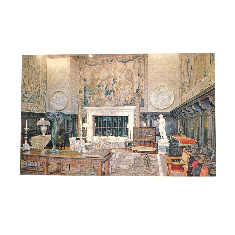 Vintage Postcard Hearst San Simeon CA Historical Monument Assembly Room P27748